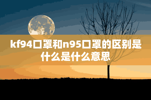 kf94口罩和n95口罩的区别是什么是什么意思